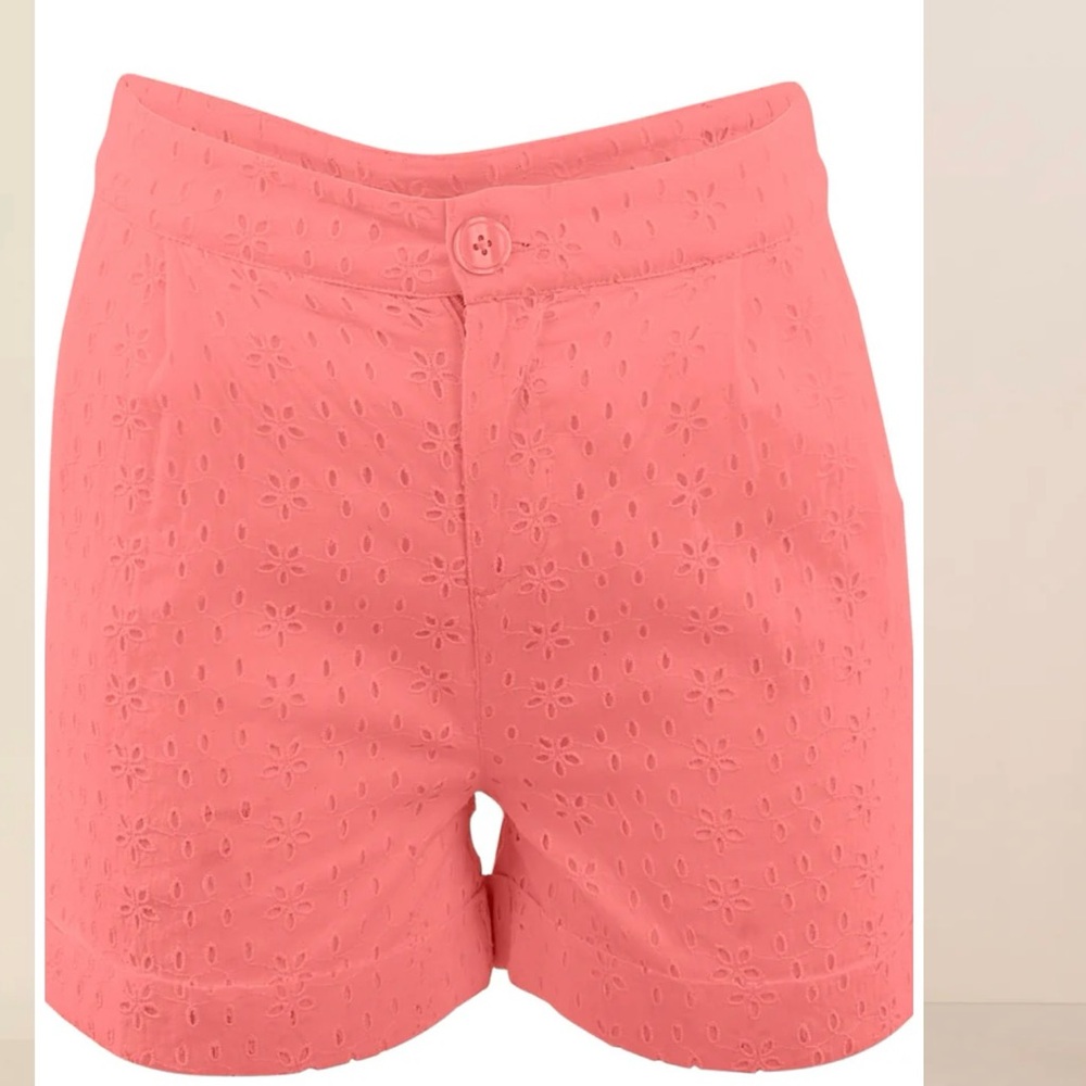 Venus Coral Eyelet shorts NWT 12
